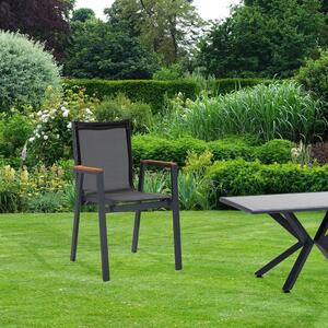 Crne metalne vrtne stolice u setu 6 kom Ottowa – Floriane Garden