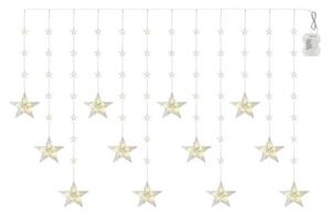 Emos Božićna zavjesa, zvijezde, LED, toplo bijela, timer, 3xAA, IP44, 85x170cm