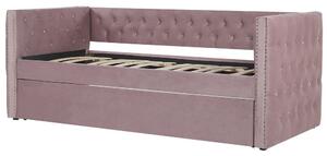 Zondo Krevet na razvlačenje 90 cm GENSA (ružičasta) (s podnicom). 1023086
