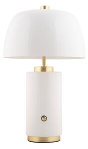 Bijela LED stolna lampa s mogućnosti zatamnjivanja s metalnim sjenilom (visina 30 cm) Freya – Leitmotiv