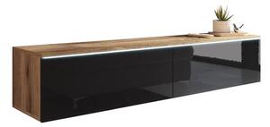 TV stol Sarasota 120Sjajno crna, Wotan hrast, 140x30x33cm