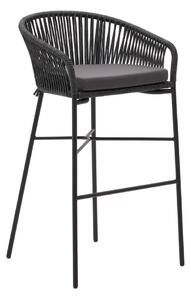 Crne željezne barske stolice u setu 4 kom (visine sjedala 80 cm) Yanet – Kave Home