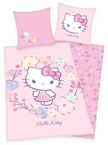 HERDING Posteljina Hello Kitty cvijeće Pamuk, 140/200, 70/90 cm