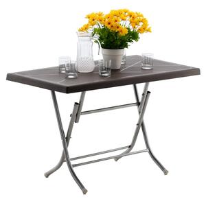 <html>Vrtni sklopivi stol smeđi 65 x 115 x 74 cm