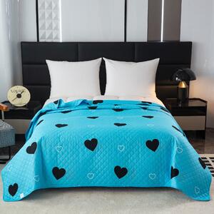 Prekrivač za krevet s uzorkom CORAZON plavi Dimenzije: 220 x 240 cm