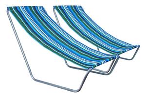Set od 2 sklopive ležaljke za plažu SAND, plavo-bijele