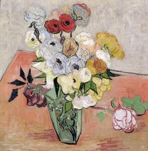 Reprodukcija Japanese Vase with Roses and Anemones, 1890, Vincent van Gogh