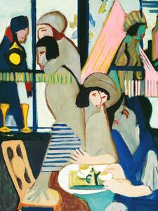 Reprodukcija umjetnosti The Café, Talking over Coffee (Vintage Portrait / Friends) - Ernst Ludwig Kirchner, (30 x 40 cm)