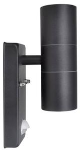VidaXL LED zidna svjetiljka od nehrđajućeg čelika cilindričnog oblika crna