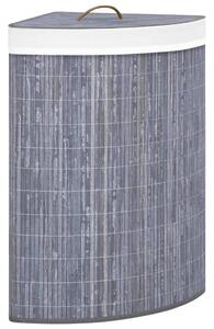 VidaXL Kutna košara za rublje od bambusa siva 60 L