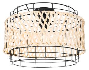 Orijentalna stropna lampa crna s bambusom - Irena
