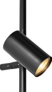 Zidna lampa crna s nožnim prekidačem 3 svjetla - Jeana Luxe