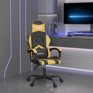 VidaXL Okretna igraća stolica crno-zlatna od umjetne kože