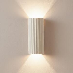 Lindby Colja zidna lampa, okrugla, visina 30,5 cm, gips, bež, prigušiva, Bež, Dnevni boravak/blagovaonica, Gips / glina