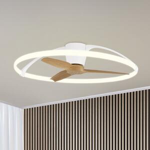 Mantra Iluminación Nepal Smart LED stropni ventilator, bijela/bukva, DC, tih, prigušiva, Drvo, Dnevni boravak/blagovaonica, Metal