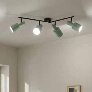 Lindby stropni reflektor Ovelia, zeleni, 80 cm, 4 žarulje, E27, prigušiva, Zelena, Dnevni boravak/blagovaonica, Metal