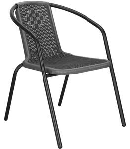 Springos pletena- metalna vrtna stolica, siva
