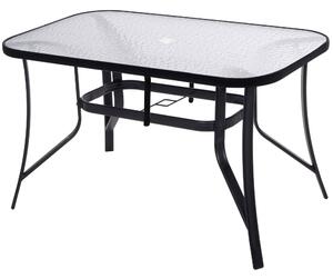 Springos stakleni vrtni stol, crni 150 x 90 cm