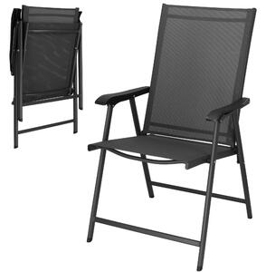 Sklopiva metalna vrtna stolica,siva 56 x 64 x 94 cm