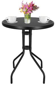 Springos metalni okrugli vrtni stol, 60 cm, crni