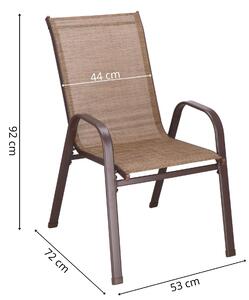Springos metalne vrtne stolice 73 x 55,5 x 93 cm (4 kom.) smeđa
