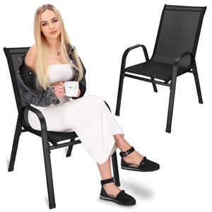 Metalna vrtna stolica do 120 kg crna 73 x 55,5 x 93 cm