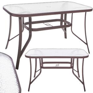 Springos stakleni vrtni stol 120 x 70 x 70 cm smeđi