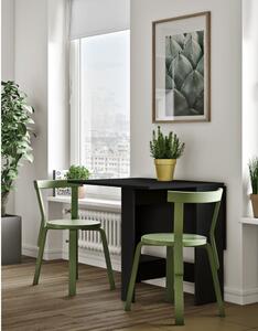 Proširiv blagovaonski stol s crnom pločom stola 76x28 cm Papillon – TemaHome