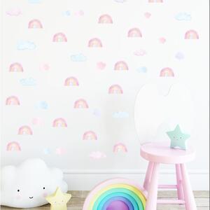 Pastelowe zidne naljepnice mini duge roze