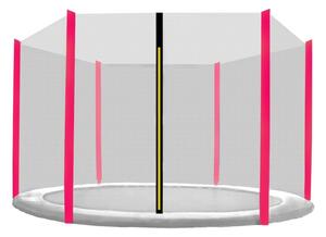 INLEA Zaštitna mreža za trampolin PREMIUM Jump, ukupni promjer 250cm, za 6 potpornih stupova – crna/ružičasta