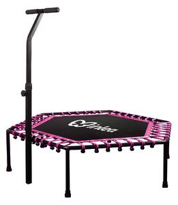 INLEA FITNESS Trampolin 130 cm s rukohvatom – ružičasta