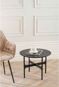 Crni okrugli stolić s pločom u dekoru jasena 55x55 cm Colton - Rowico