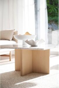 Bijelo-smeđi mramorni okrugli stolić 90x90 cm Brooksville - Rowico