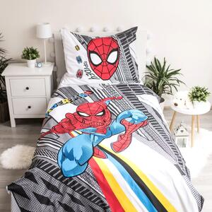 Siva dječja pamučna posteljina Jerry Fabrics Spiderman, 140 x 200 cm