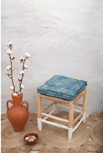 Plava sjedalica od lana Tierra Bella Wild Flowers, 37 x 37 cm