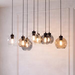 TK Lighting Viseća svjetiljka Cubus, 68 cm, 8 žarulja, prozirna/medena/smeđa, staklo, prigušiva, Višebojno, Dnevni boravak/blagovaonica, Staklo