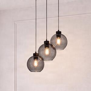 TK Lighting Viseća lampa Cubus, Ø 50 cm, 3 žarulje, dimno siva, staklo, prigušiva, Sivo, Dnevni boravak/blagovaonica, Staklo, Zavjese u paketu