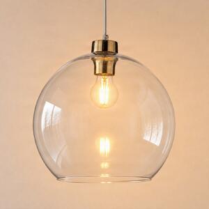 TK Lighting Viseća svjetiljka Cubus, prozirna, staklo, Ø 30 cm, E27, prigušiva, Providna, Dnevni boravak/blagovaonica, Staklo, Metak