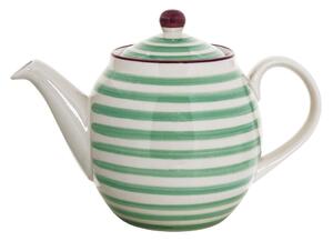 Zeleno-bijeli keramički čajnik Bloomingville Patrizia, 1,2 l