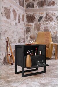 Crni ormarić za vino od hrastovine 59x60 cm NewEst - Woodman