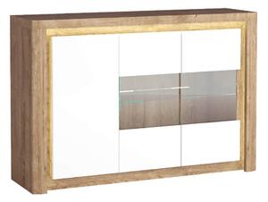 Zondo.hr Vitrina Livia 03 (s LED rasvjetom) (hrast ribbeck + bijeli sjaj). 1057859