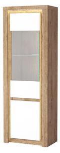 Zondo.hr Vitrina Livia 04 (s LED rasvjetom) (hrast ribbeck + bijeli sjaj). 1057860