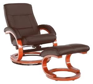 Zondo Fotelja za opuštanje Rovan (tekstilna tamnosmeđa koža + joha) . 1064085