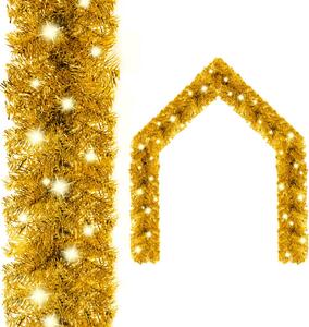 VidaXL Božićna girlanda s LED svjetlima 5 m zlatna