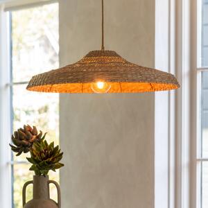 Good & Mojo GOOD MOJO viseća lampa Santorini, Ø60cm, prirodna, morska trava, E27, Smeđa / hrđa, Dnevni boravak/blagovaonica, Tkanina / tekstil