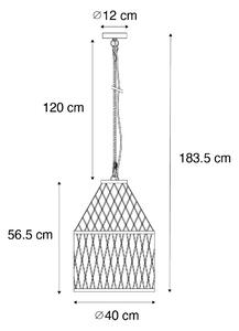 Ruralna vanjska viseća svjetiljka od ratana 40x55 cm - Calamus