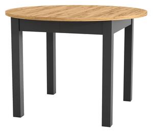 Zondo Blagovaonski stol Isiah 02 (hrast + crna) (za 4 do 8 osoba). 1082831