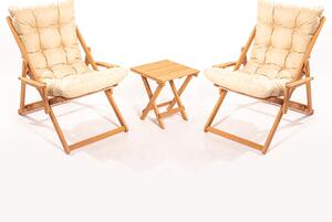 Zondo Vrtni set stol i stolice (3 komada) Myone (smeđa + krem). 1082995