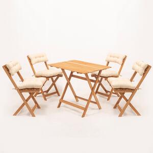 Zondo Vrtni set stol i stolice (5 komada) Meow (prirodna + krem). 1082993