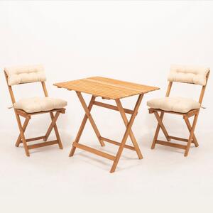 Zondo Vrtni set stol i stolice (3 komada) Tabitha (prirodna + krem). 1083013